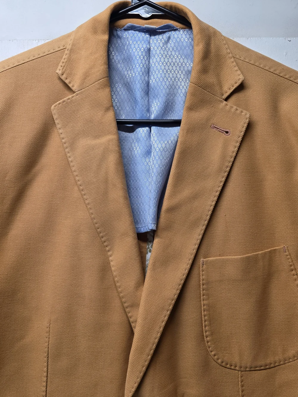 Men’s Tan Cotton Sport Coat - Single-Breasted Blazer
